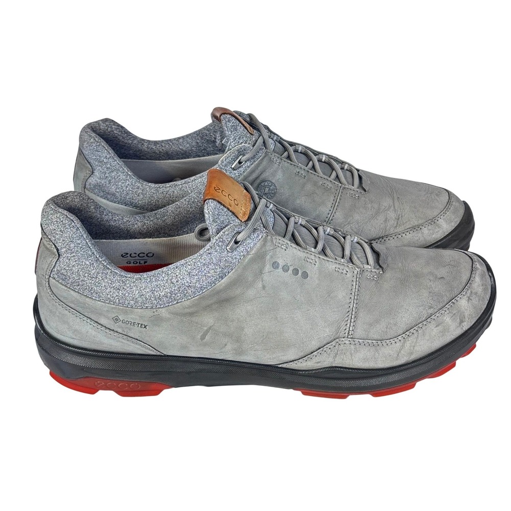 ECCO Biom Hybrid 3 Golf Shoes Grey Yak Leather Waterproof Spikeless Mens 12